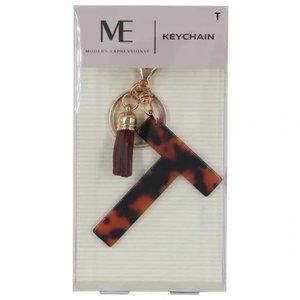 NIB KEYCHAIN MONOGRAM LETTER  "T" KEYCHAIN OR BAG CHARM